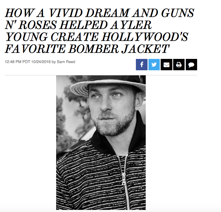 Ayler Young interviewed by The Hollywood Reporter