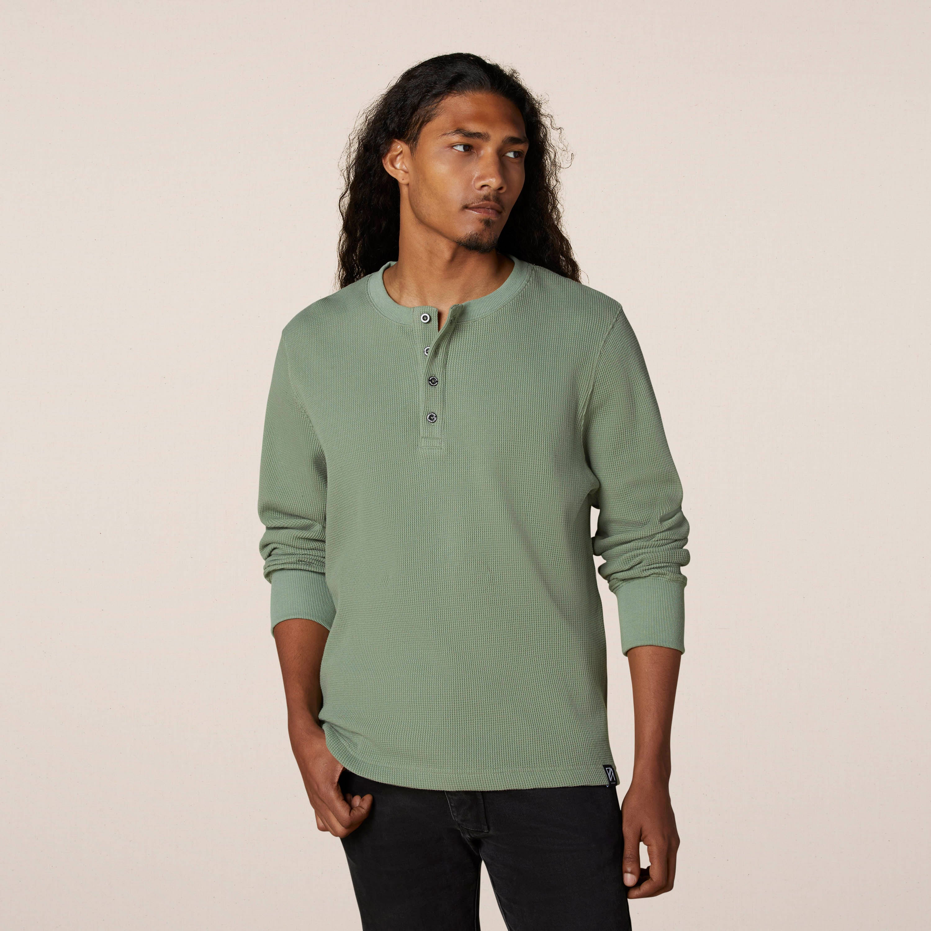 Philip Ayler Men’s Cotton Waffle Henley