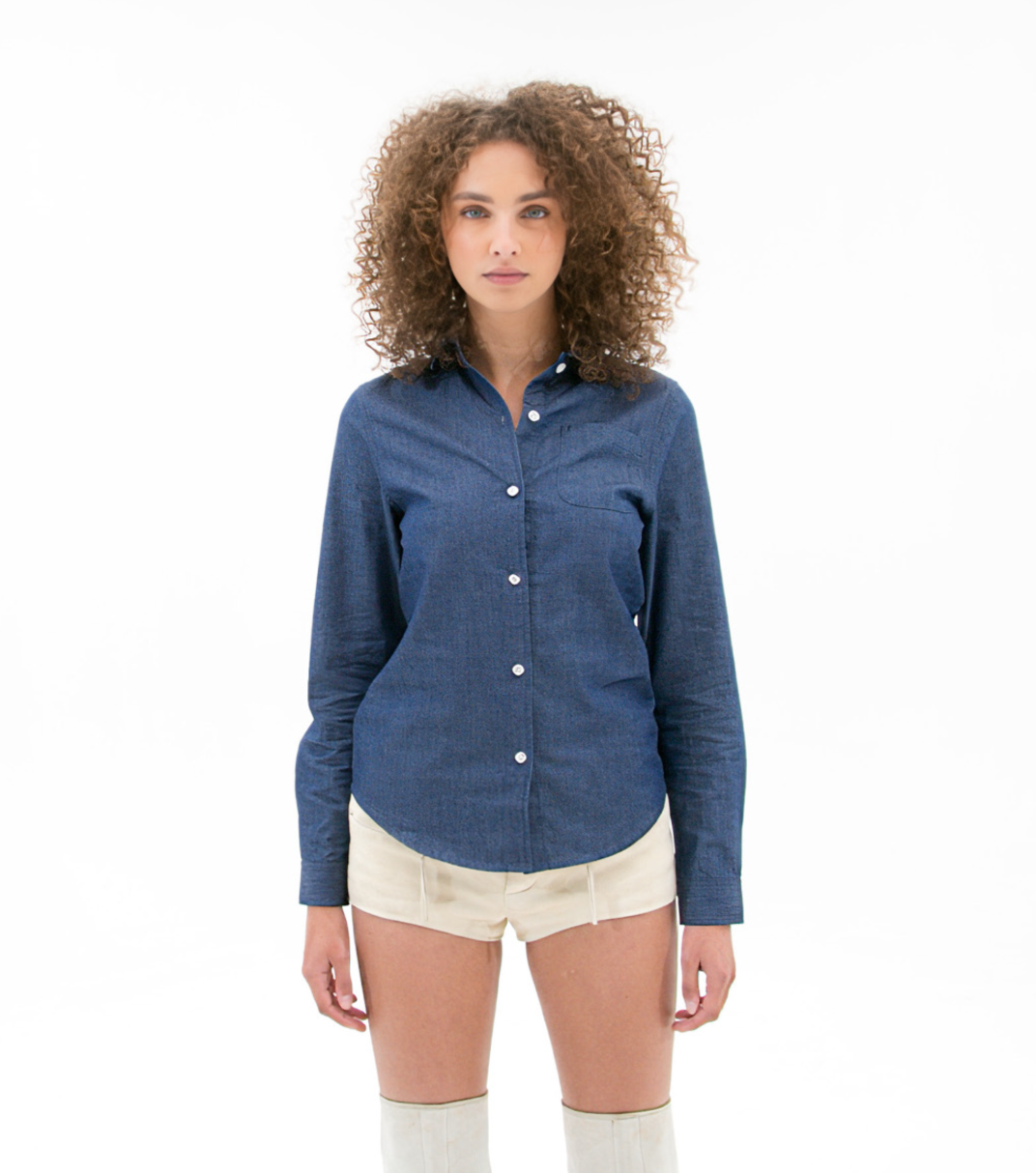 Women's Cotton Denim Button Down