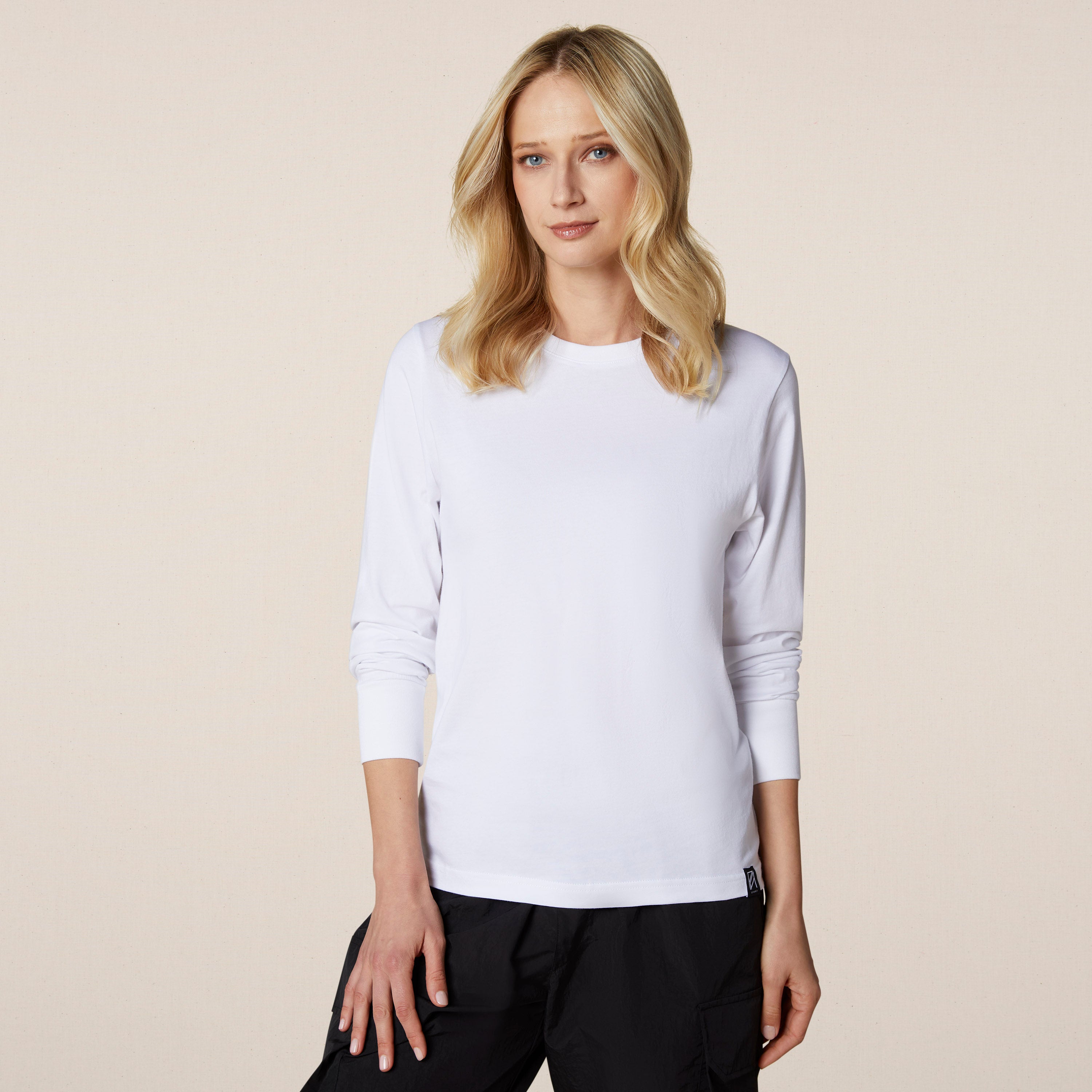 Philip Ayler Women’s Crew Neck Pima Slub Long Sleeve T-Shirt
