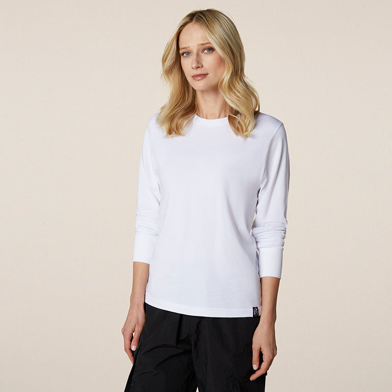Philip Ayler Women’s Crew Neck Pima Slub Long Sleeve T-Shirt