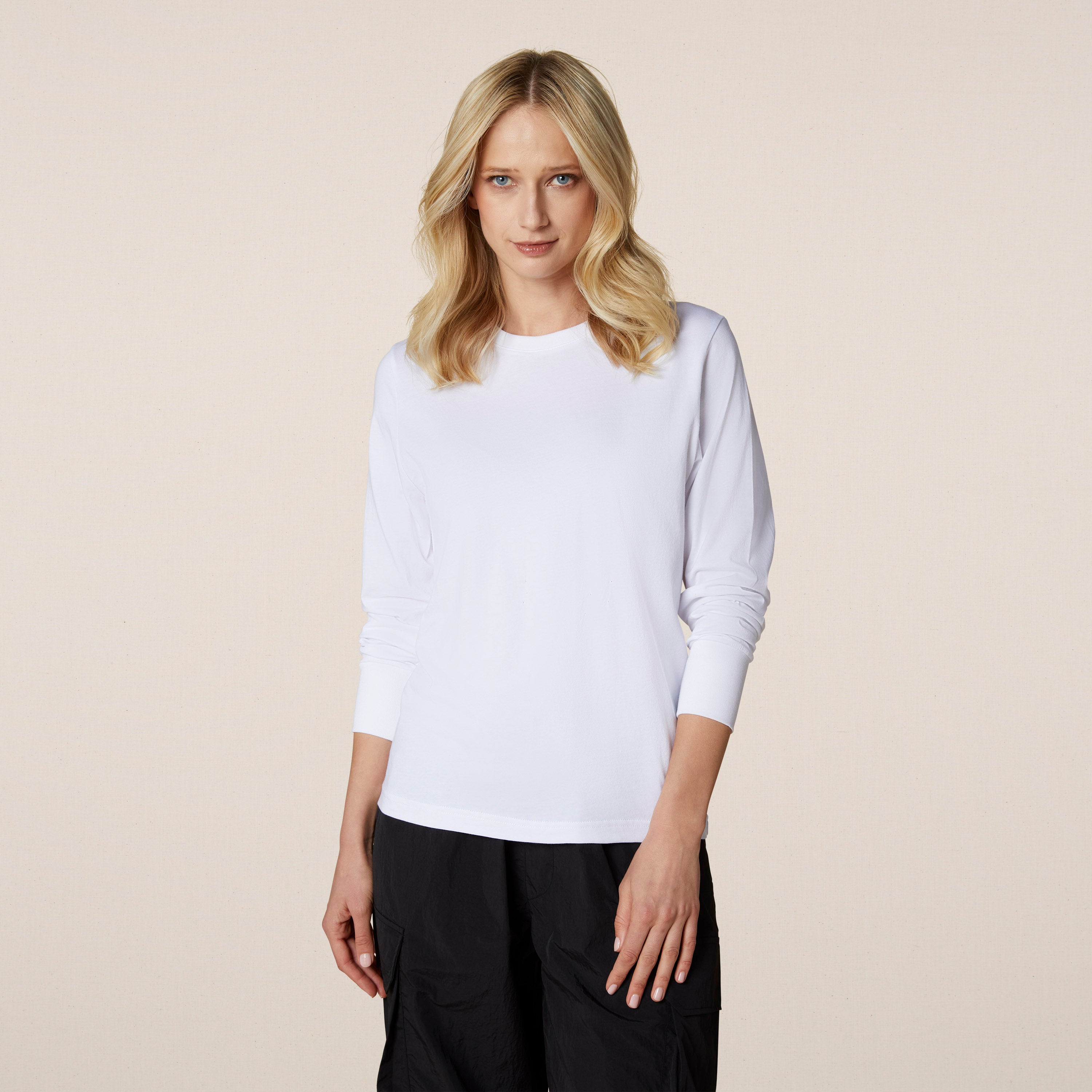 Philip Ayler Women’s Crew Neck Pima Slub Long Sleeve T-Shirt