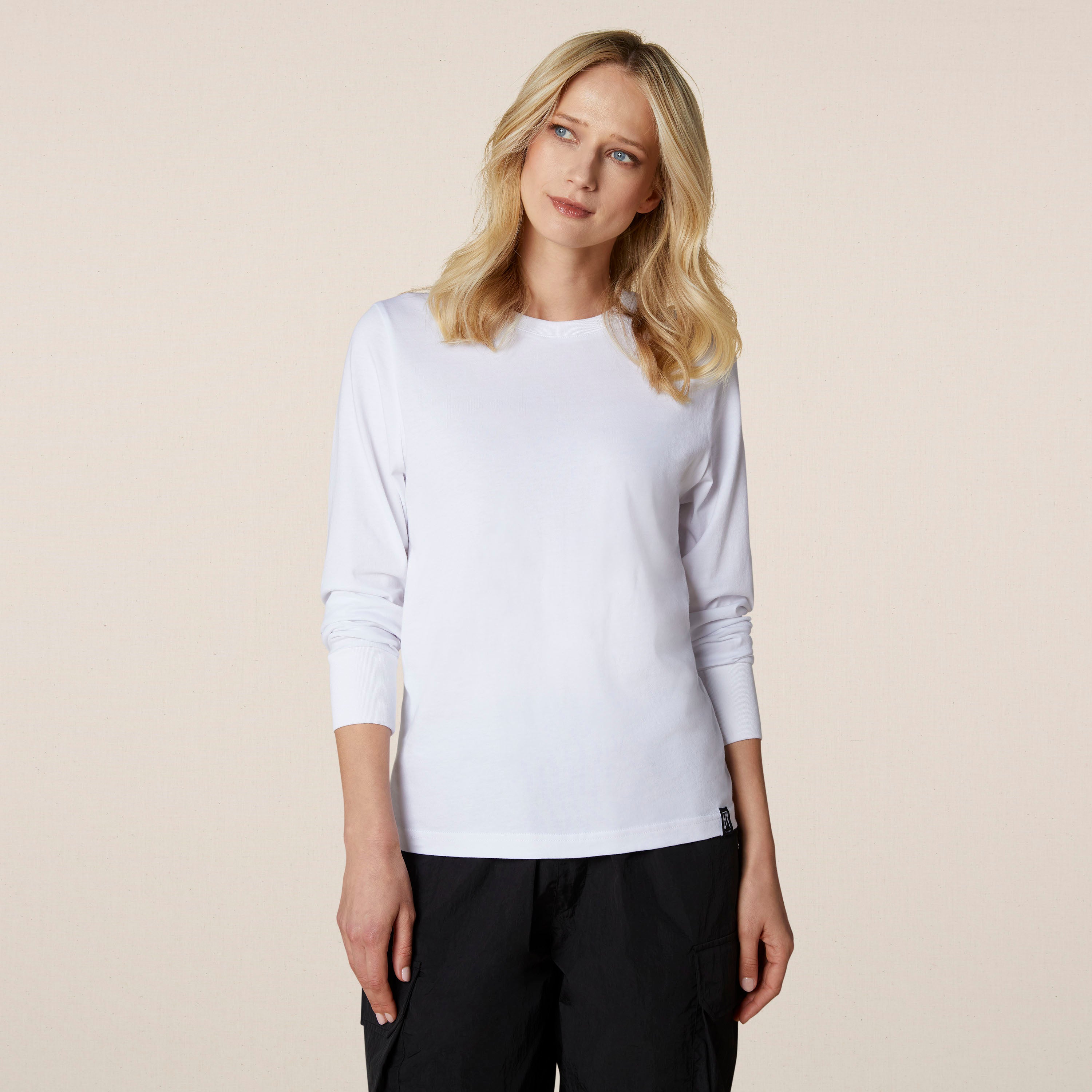 Philip Ayler Women’s Crew Neck Pima Slub Long Sleeve T-Shirt