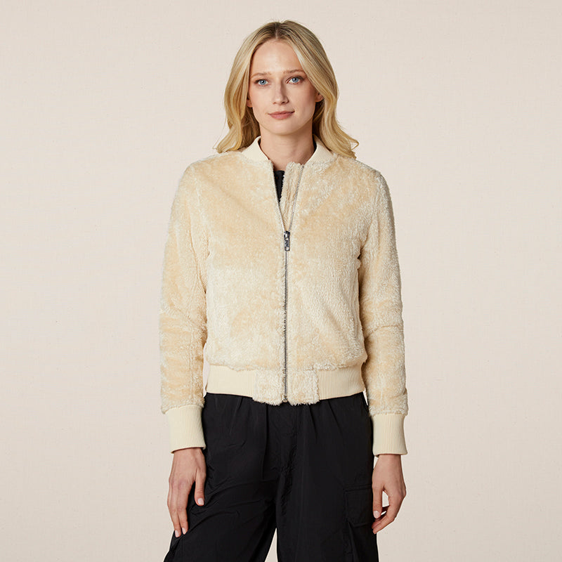 Philip Ayler Women’s Gold Faux Fur Bomber Jacket